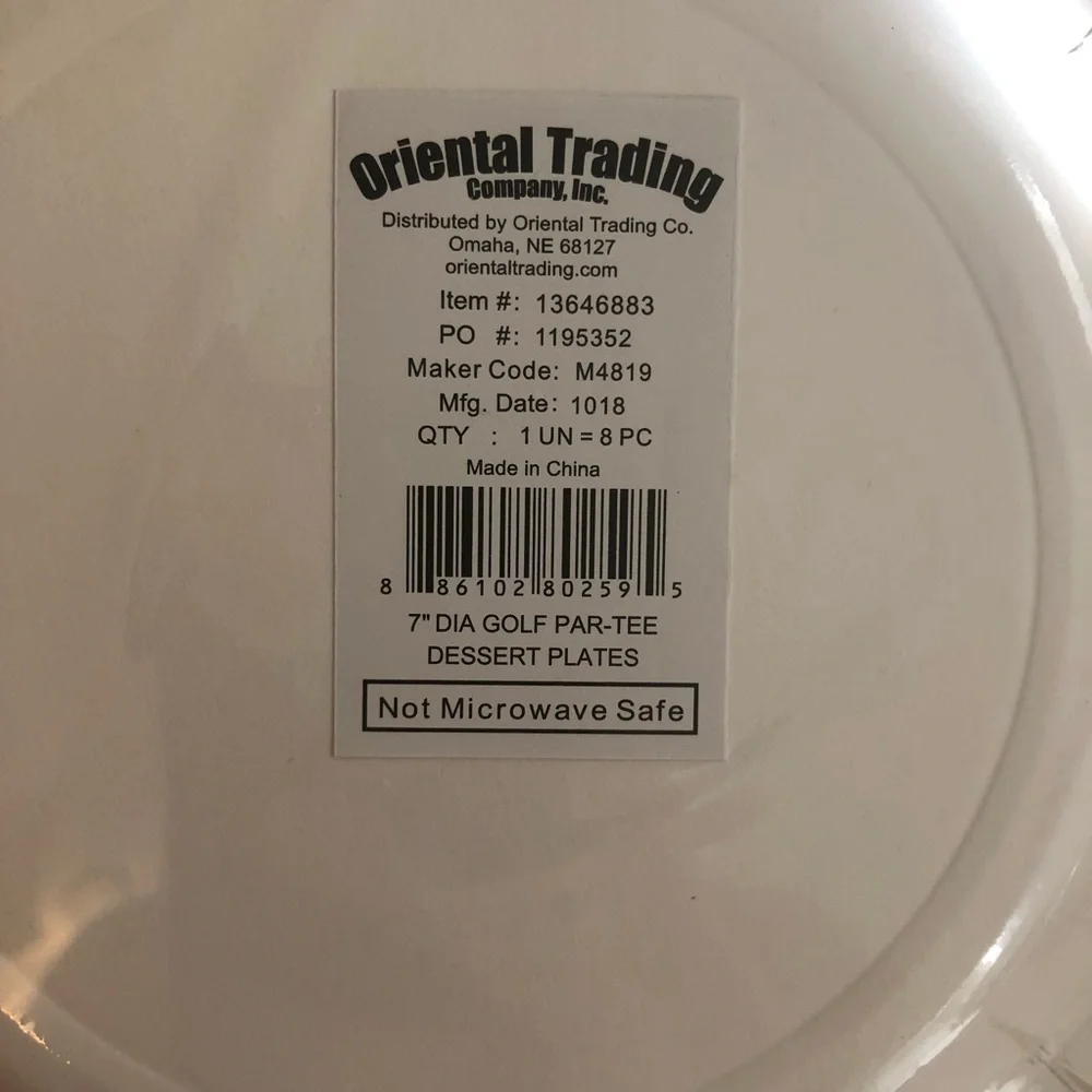 𝅺ORIENTAL Trading Golf Plates